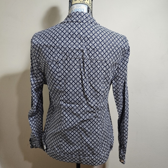 NEW Attyre Women's Open Lightweight Denim Jacket Blazer Medium Abstract Geometri - Picture 4 of 9